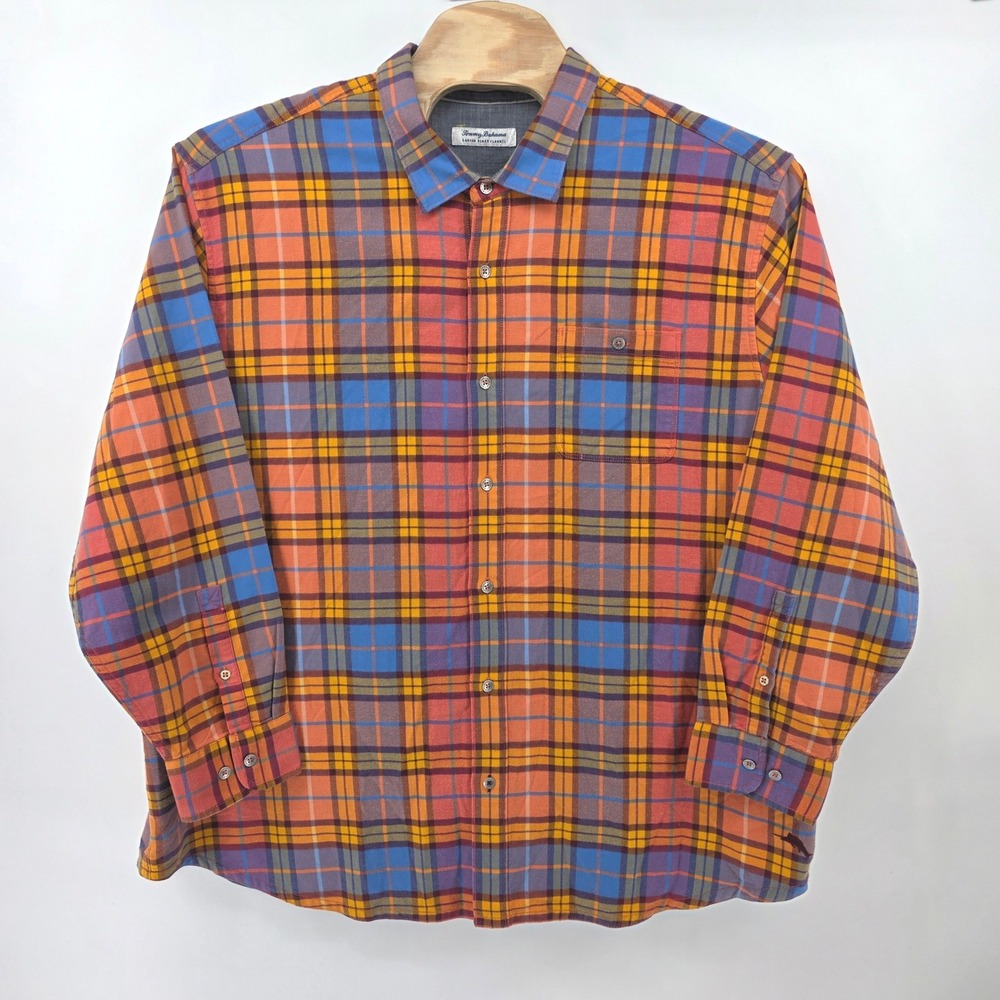 Tommy Bahama Canyon Beach Flannel Shirt Mens 3XLB Plaid Long Sleeve Button Up - Picture 2 of 7